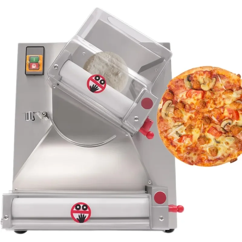 Pizza Dough Roller Sheeter 4-12 Commercial Electric Automatic Pizza Press Making Rolling Machine Adjustable Thickness
