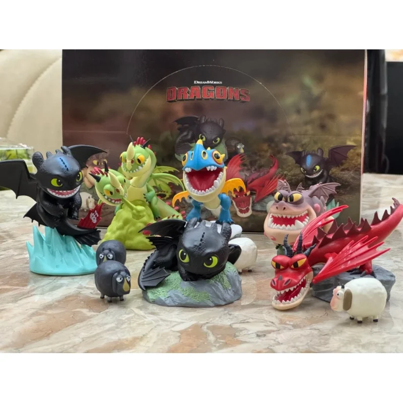

In Stock Beast Kingdom Train Dragon Toothless Q Version Series Blind Box Kawaii Action Figure Desktop Ornament Surprise Toy Gift