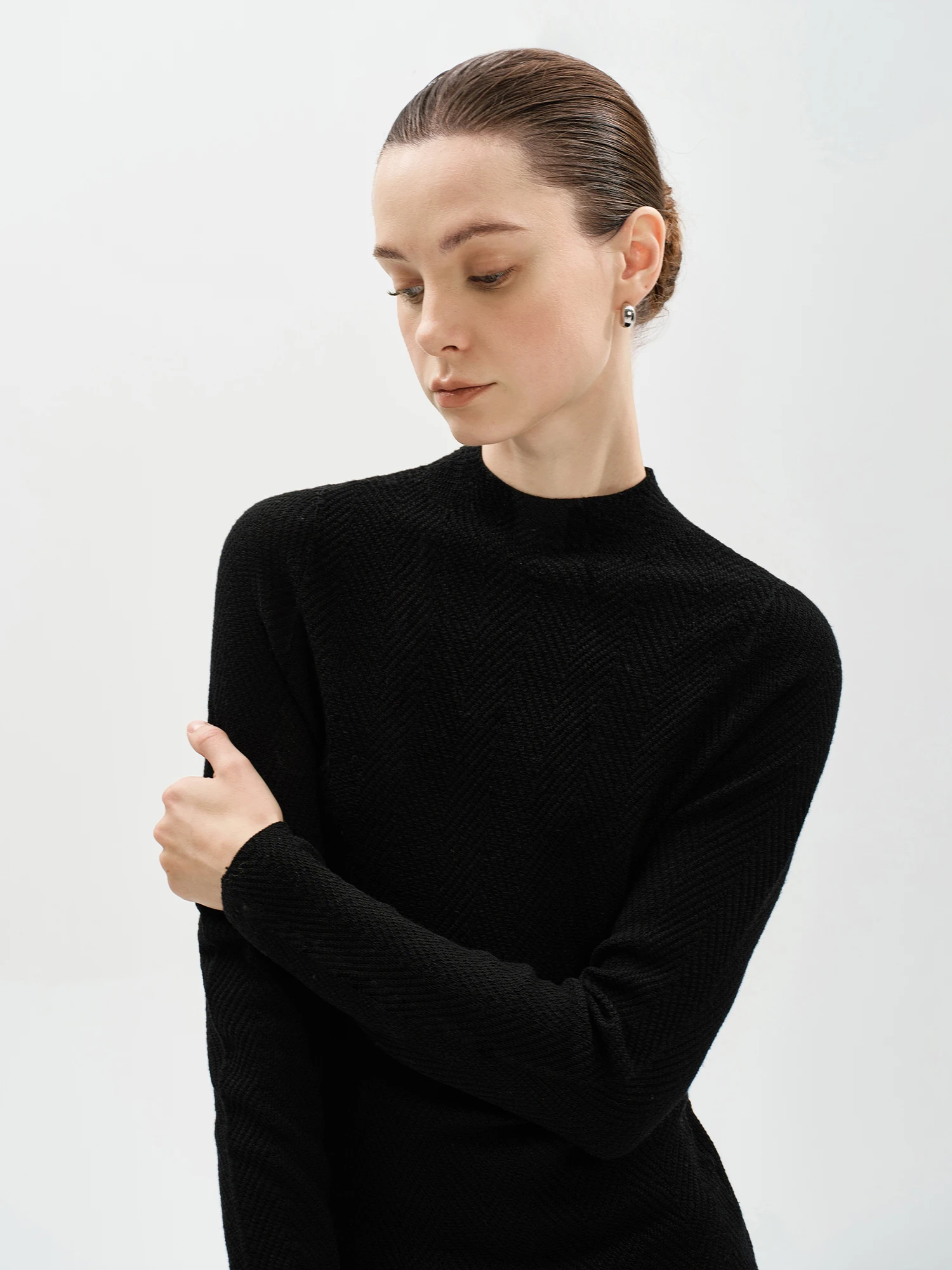 

Мягкая шерстяная водолазка J Soft Plu из 100% шерсти с высоким воротником, вязаная, с узором, с длинным рукавом, для женщин, зимняя, стандартный крой