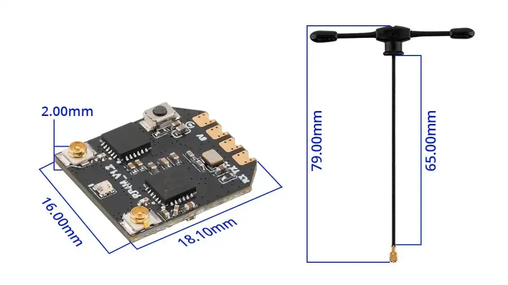 Radiomaster RP4TD-M ELRS 2,4GHz Mini True Diversity-ontvanger Ingebouwde TCXO