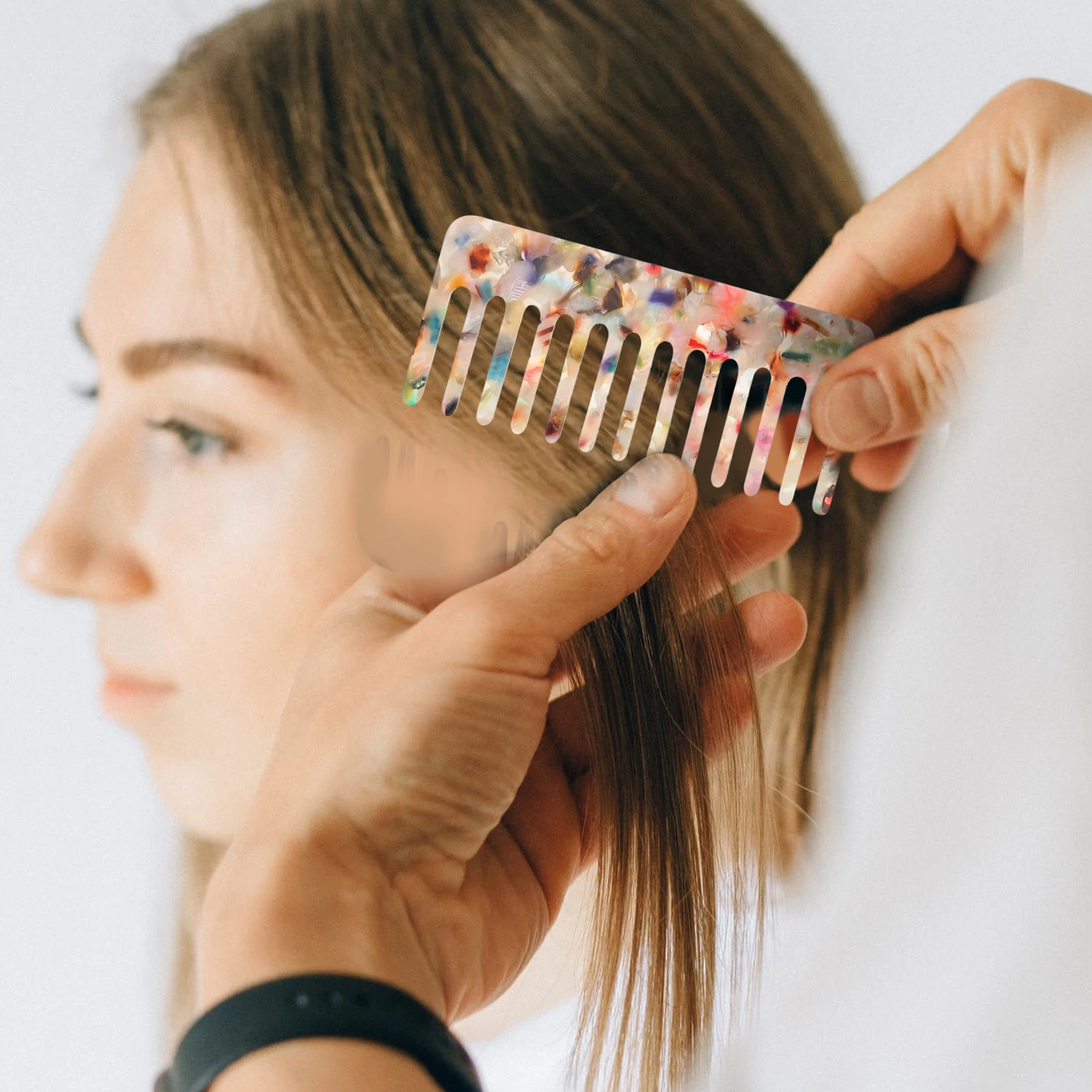 

4 Pcs Anti-static Comb French Hair Ultra Wide Acetic Acid Tooth Miss for Parting Side