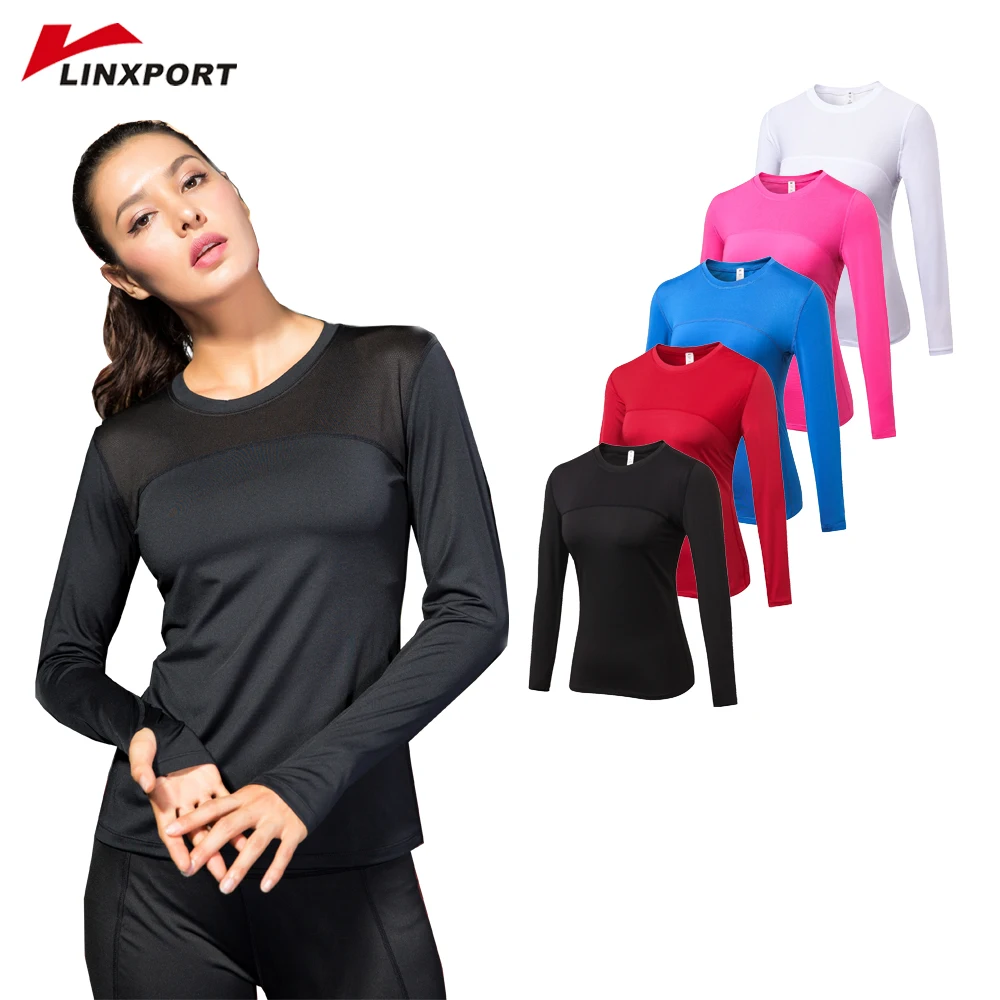 

Women Yoga T Shirt Running Blouses Jogging Clothing Skinny Tracksuits Pilates Dumbbells Jerseys Female Tops Long Sleeve Shirts