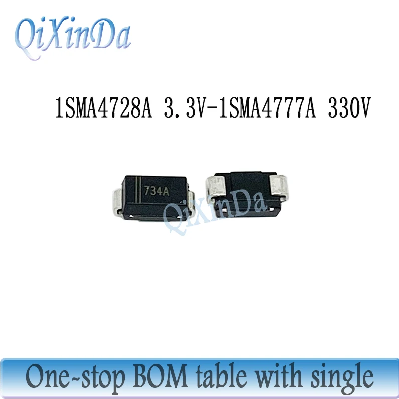 100PCS Zener Diode 1SMA4739A 1SMA4740A 1SMA4743A 1SMA4745A 1SMA4748A 1SMA4750A 1SMA4751A 1SMA4753A 1SMA4755A 1SMA4756A DO-214AC