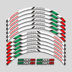 FOR all DUCATI MONSTER 695 696 795 796 1100 1100S 797 821 High Quality 12 X Thick Edge Outer Rim Sticker Stripe Wheel Decals