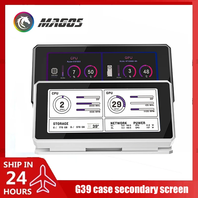 3.39-inch Desktop Computer Secondary Monitor IPS Full Aluminum USB 1 Cable-Link, iGame Vulcan Edition Graphics Card Screen