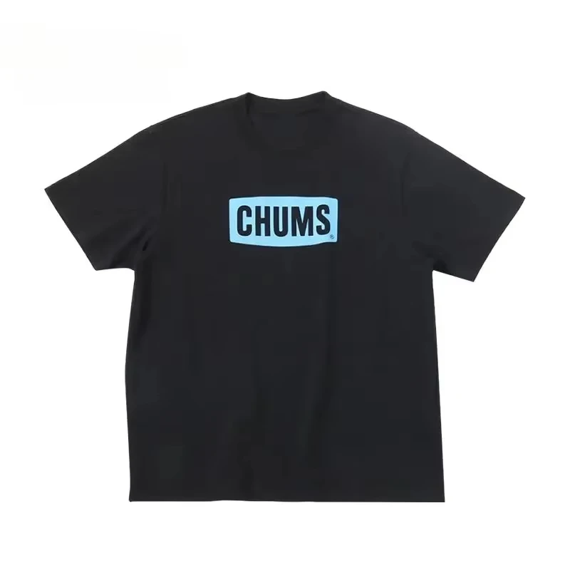 Kaus Olahraga Katun All-in-one untuk Pria dan Wanita, Kaus Leher Bulat Cetak Lengan Pendek Longgar, Lengan Pendek Kualitas Tinggi