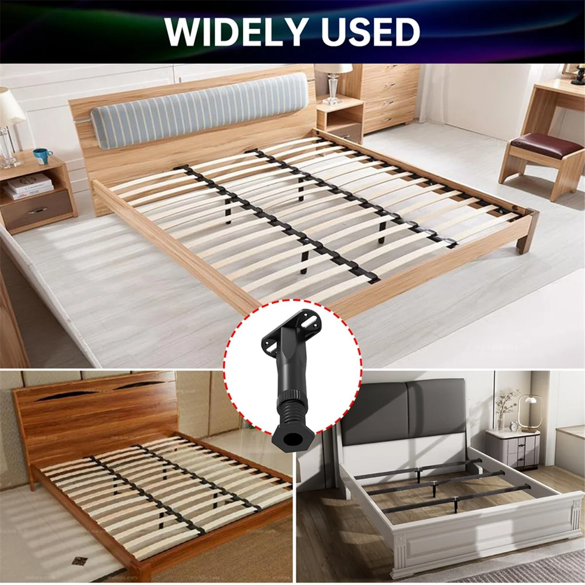 

4PCS Adjustable Bed Frame Support Legs ( 8.3In-14.5In), Frame Center Slats Heavy Support Leg,for Frame/Sofa/Chair/TableHUG