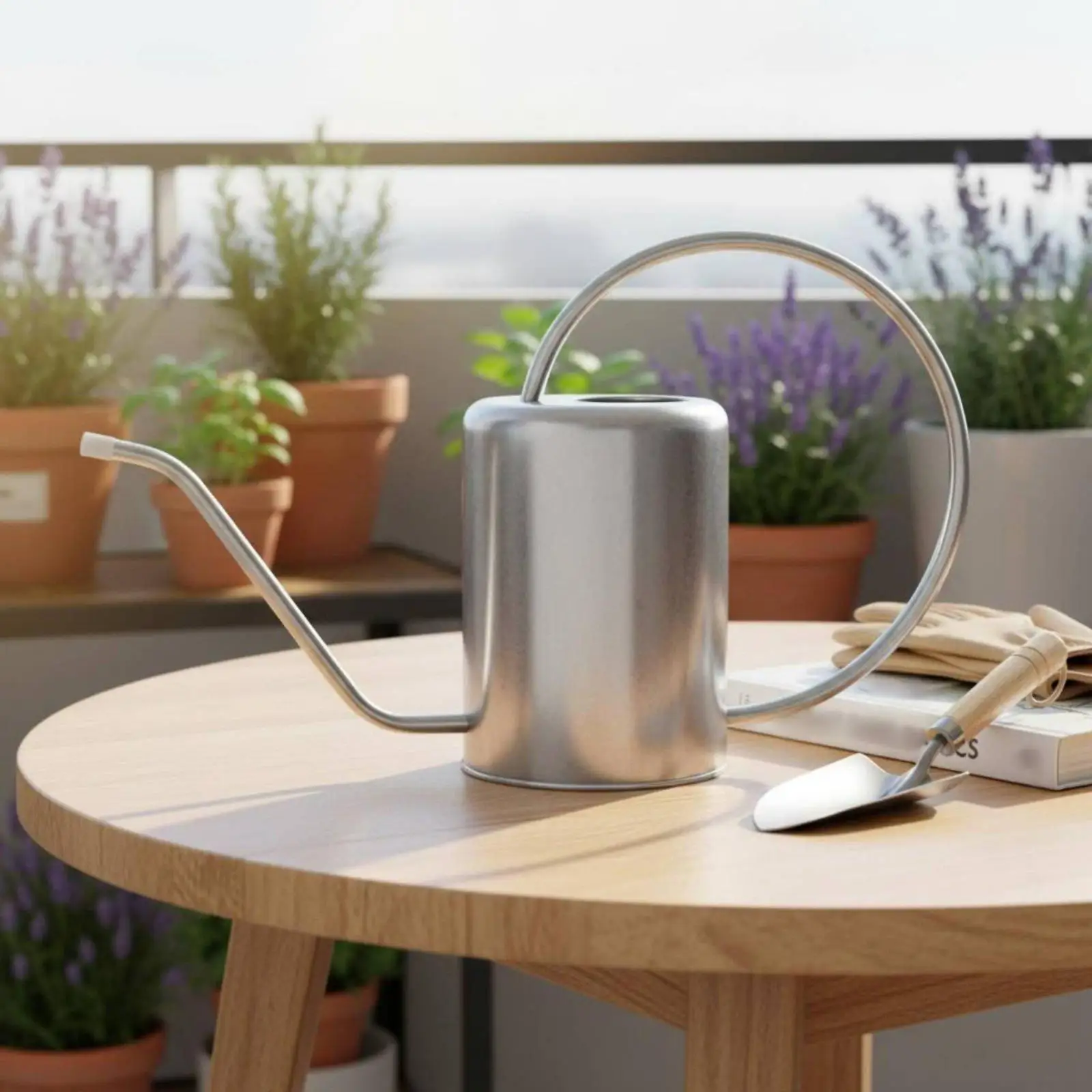 Durable Metal Watering Can Long Neck Design Plant Watering Device Garden Accessory for Indoor Flower Care view 5