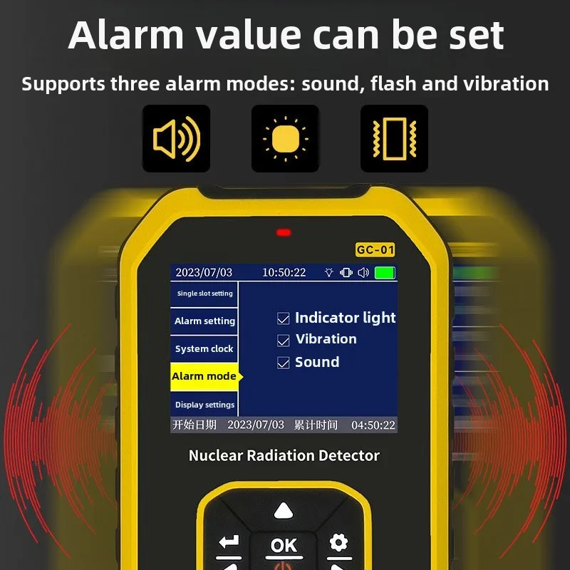 Portable Geiger Counter Nuclear Radiation Detector Personal Dosimeter X-ray γ-ray β-ray Radioactivity Tester Marble Detector