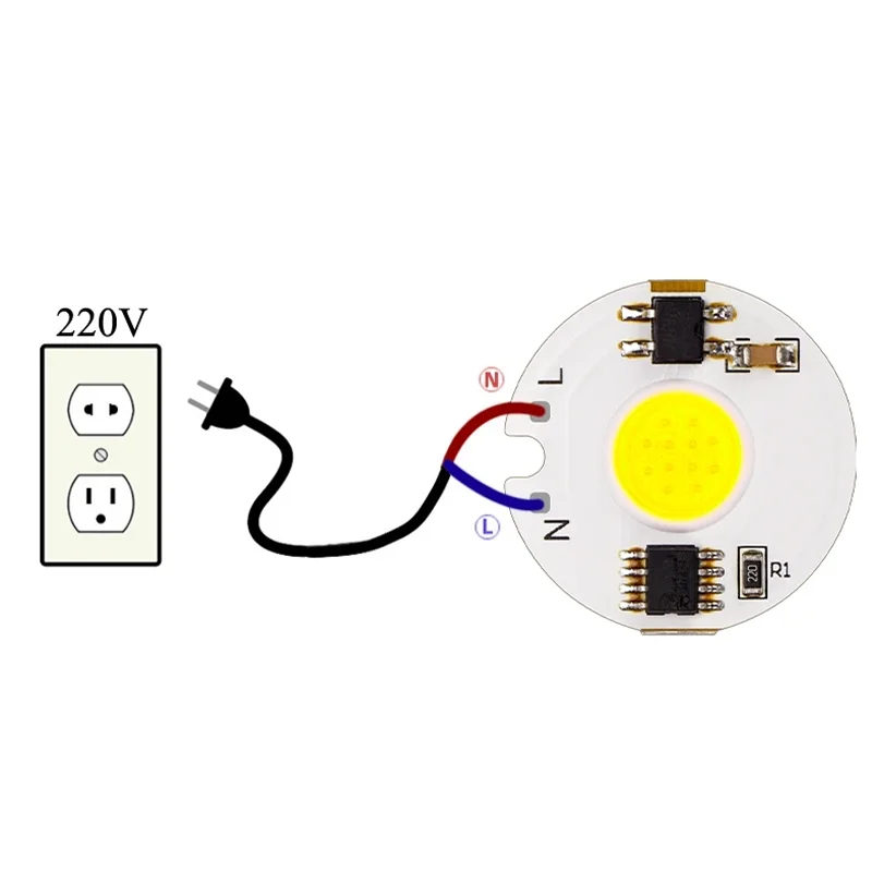 MARPOU DIY LED COB Intelligent IC 12W 9W 7W 5W 3W 220V SMD Grow Light Cold/Warm White LED Spotlight Floodlight Chips Accessories