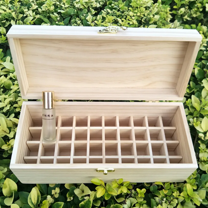 Frame 40 Storage Box Essential Oil Nail Polish Lipstick Perfume Sample Solid Wood Storage Box