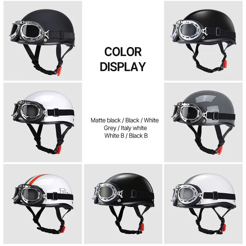 Cascos de motocicleta Retro para adultos, gorra de seguridad Vintage para locomotora, casco de media cara para Scooter