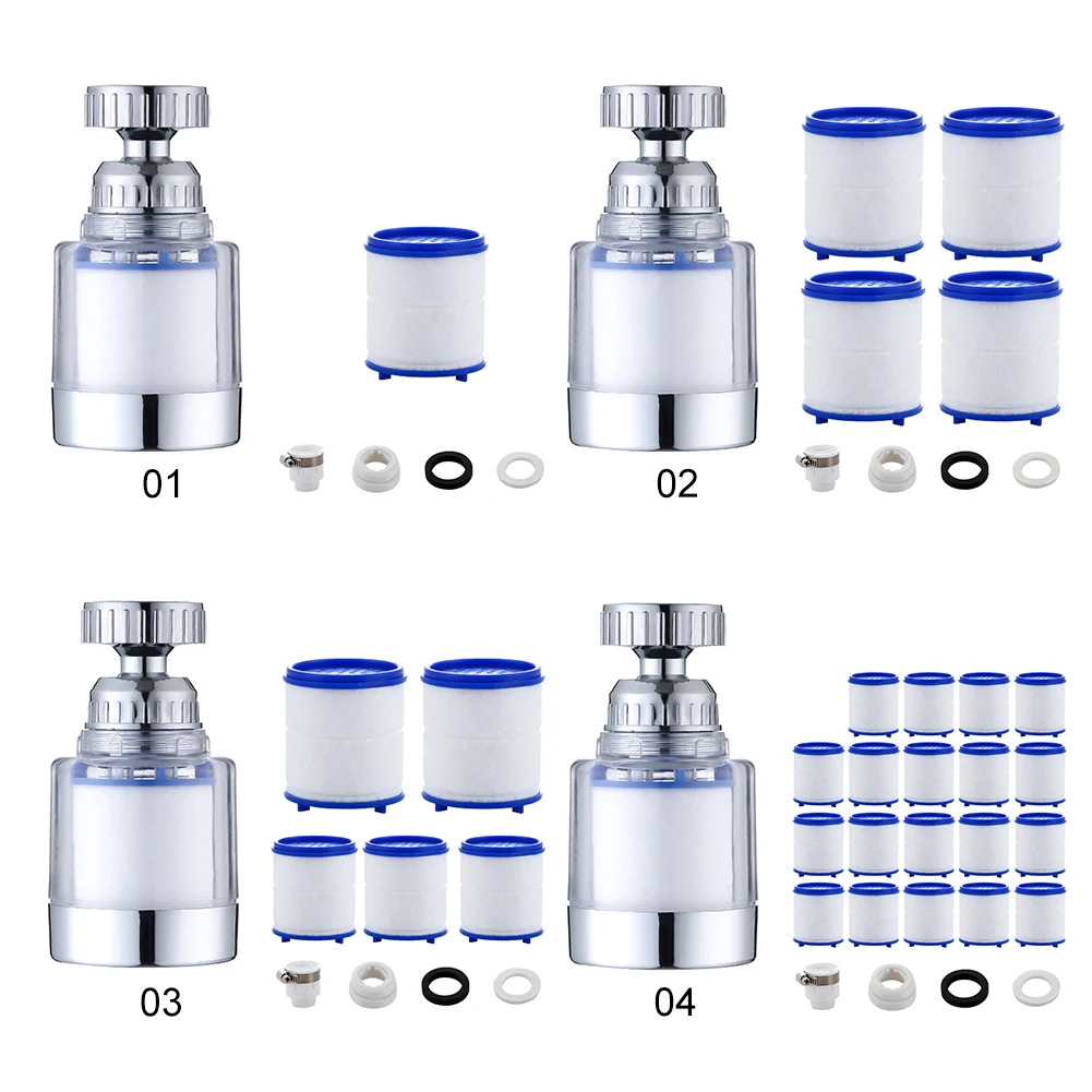 فلتر الصنبور مع عنصر فلتر القطن PP، فلتر مياه 360 درجة، عنصر فلتر قابل للتبديل للحمام المطبخ #3