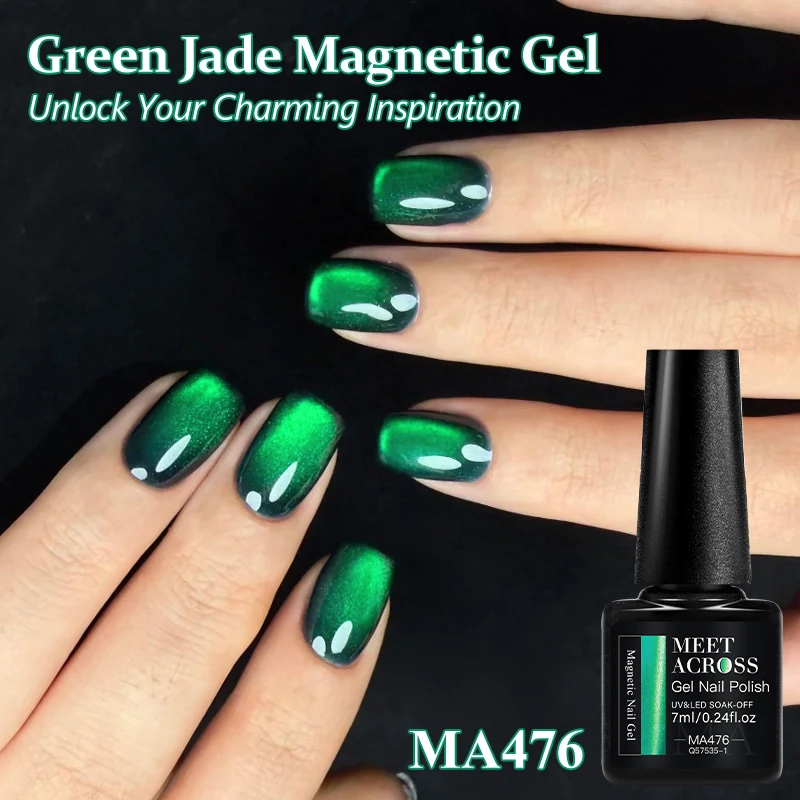 7ml Waldgrüner Katzen-Magnetgel-Nagellack, Kristall-Jelly, Hochglanz, UV-LED-Nagelkunst-Gel für Nagelstudios, Maniküre, DIY