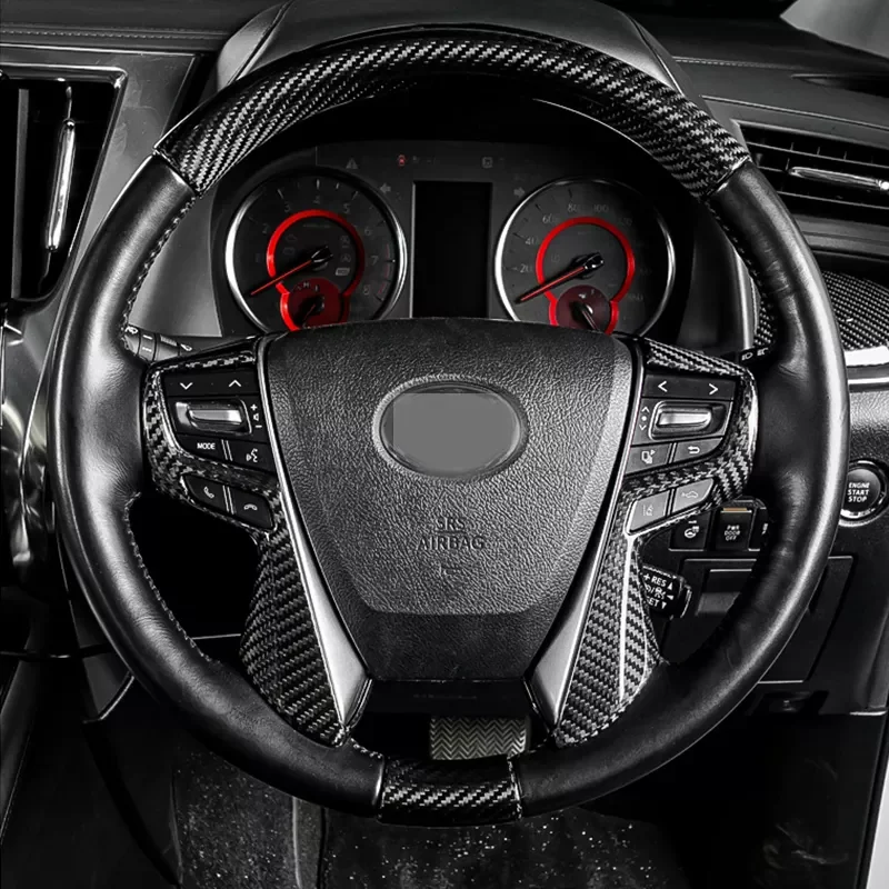 

Carbon Fiber Car Steering Wheel Cover Key Sticker Trim For Toyota Alphard Crown Vellfire 30 Auto Interior Parts Factory Direct