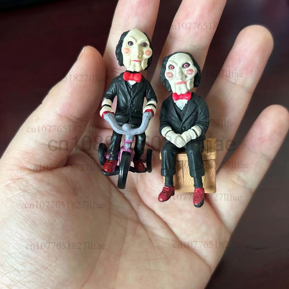 공포 톱 빌리 그림 키 체인 영화 펜던트 장난감 인형 모델 할로윈 크리스마스 선물 친구 장식을위한 5cm 배낭 펜던트