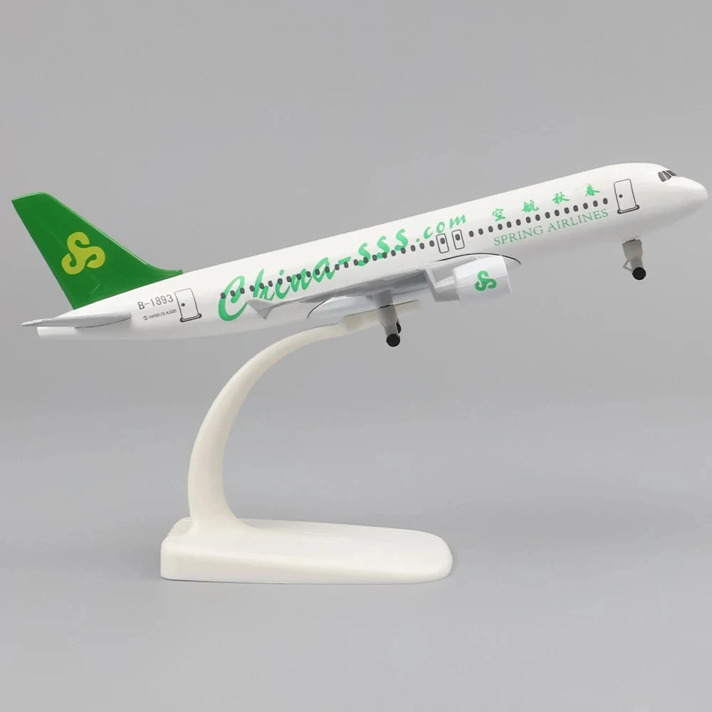 

20 Cm 1:400 Metal Aircraft Model Spring Airlines A320 Replica Alloy Material With Landing Gear Children'S Birthday Gift