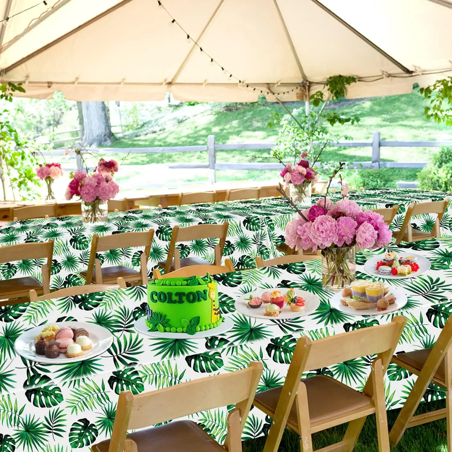 Safari Tableware Woodland Animal Palm Print Plates Napkins Kids Jungle Animal Birthday Summer Wedding Party Decorations Supplies