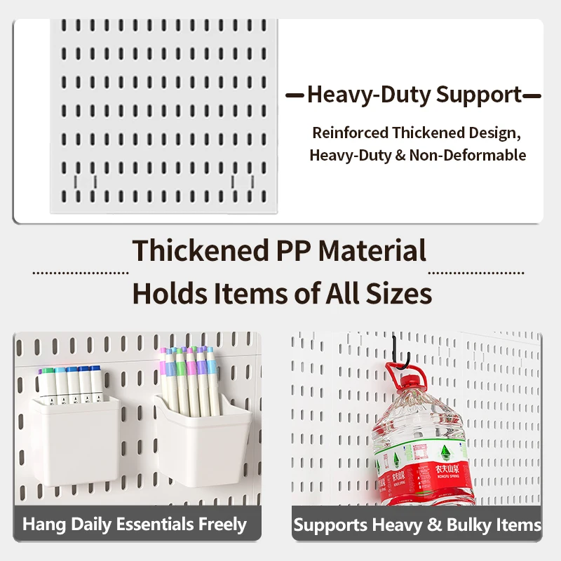 Stylish & Simple Install | No-Drill Wall Pegboard for Home – Organizes & Displays Living Room & Study Items