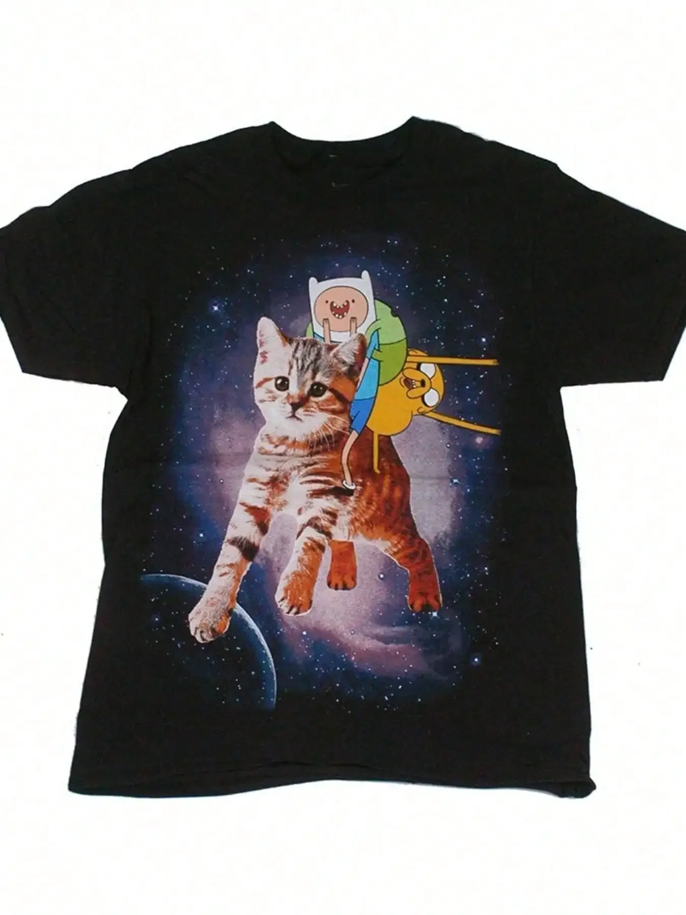Inspired Men's T Shirt Finn Jake In Space Design 100% Cotton Comfortable Fashionable Large Perfect For All Seasons