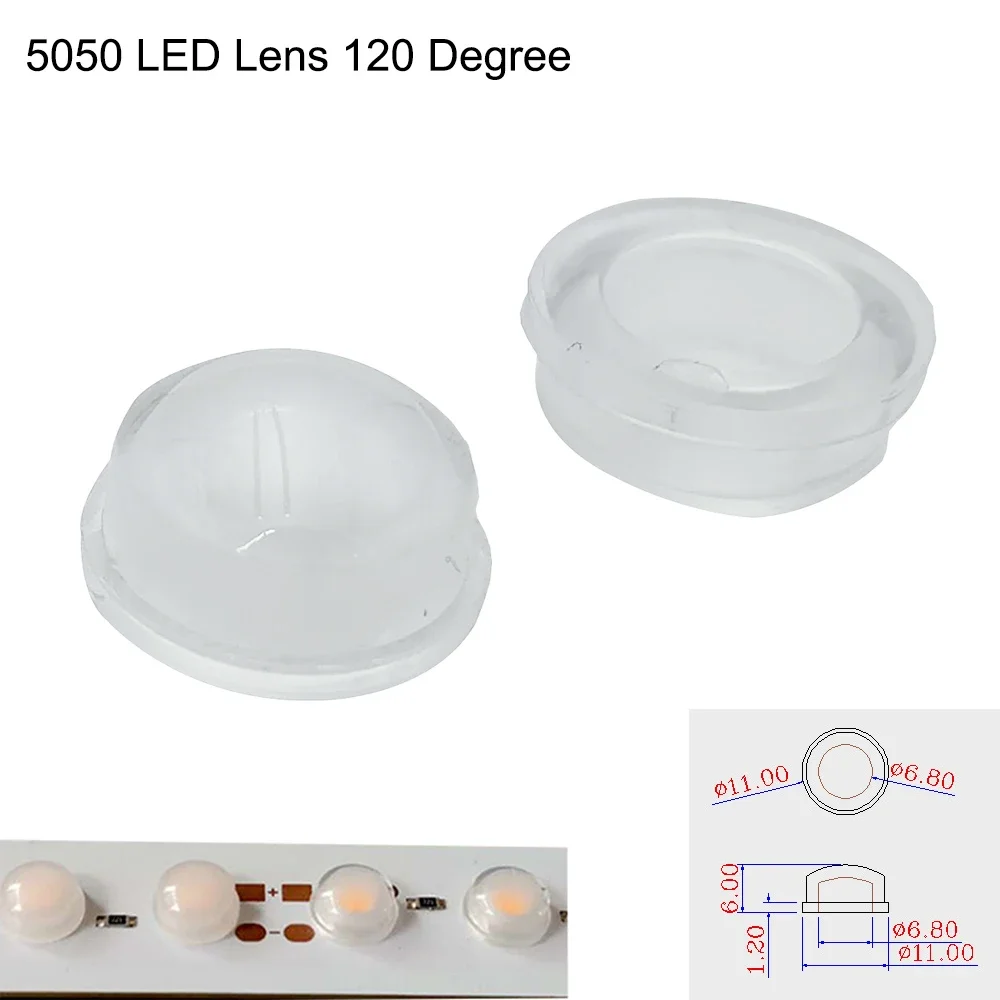 5050 LED Lens 120 Degree Convex Optical Lens For 5050 SMD WS2812 APA102 WS2811 SK6812 RGB LED stirp light