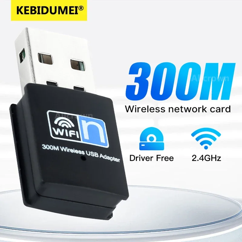 

300Mbps Mini Wireless Network Card USB WiFi Adapter 2.4G WiFi Adaptor LAN Card WiFi USB Dongle 802.11b/g/n For Laptop Windows
