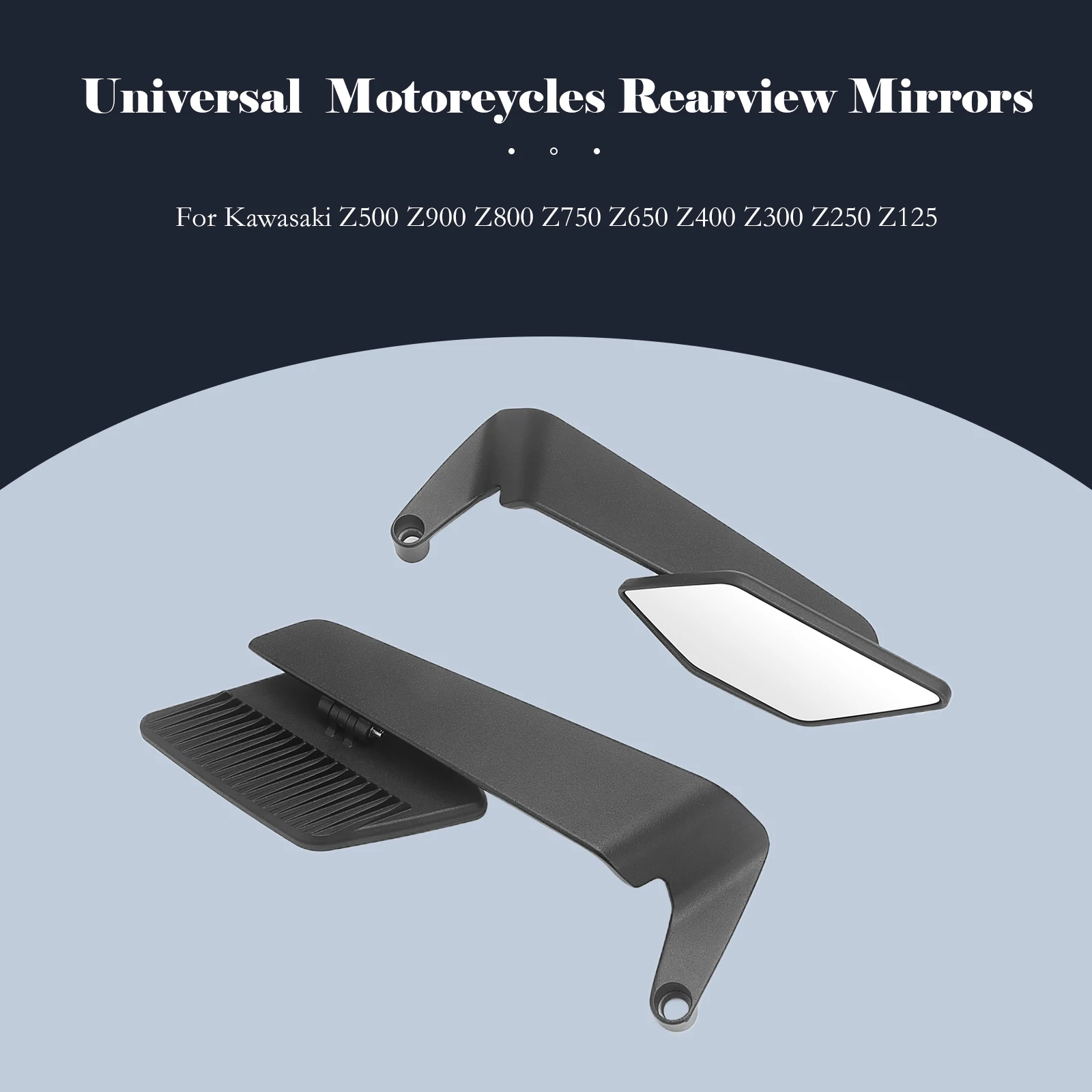 

Motorcycle Side View Mirror For Kawasaki Z1000 Z900 Z800 Z750 Z650 Z400 Z300 Rearview Mirrors Kits Rotate Adjustable for BMW