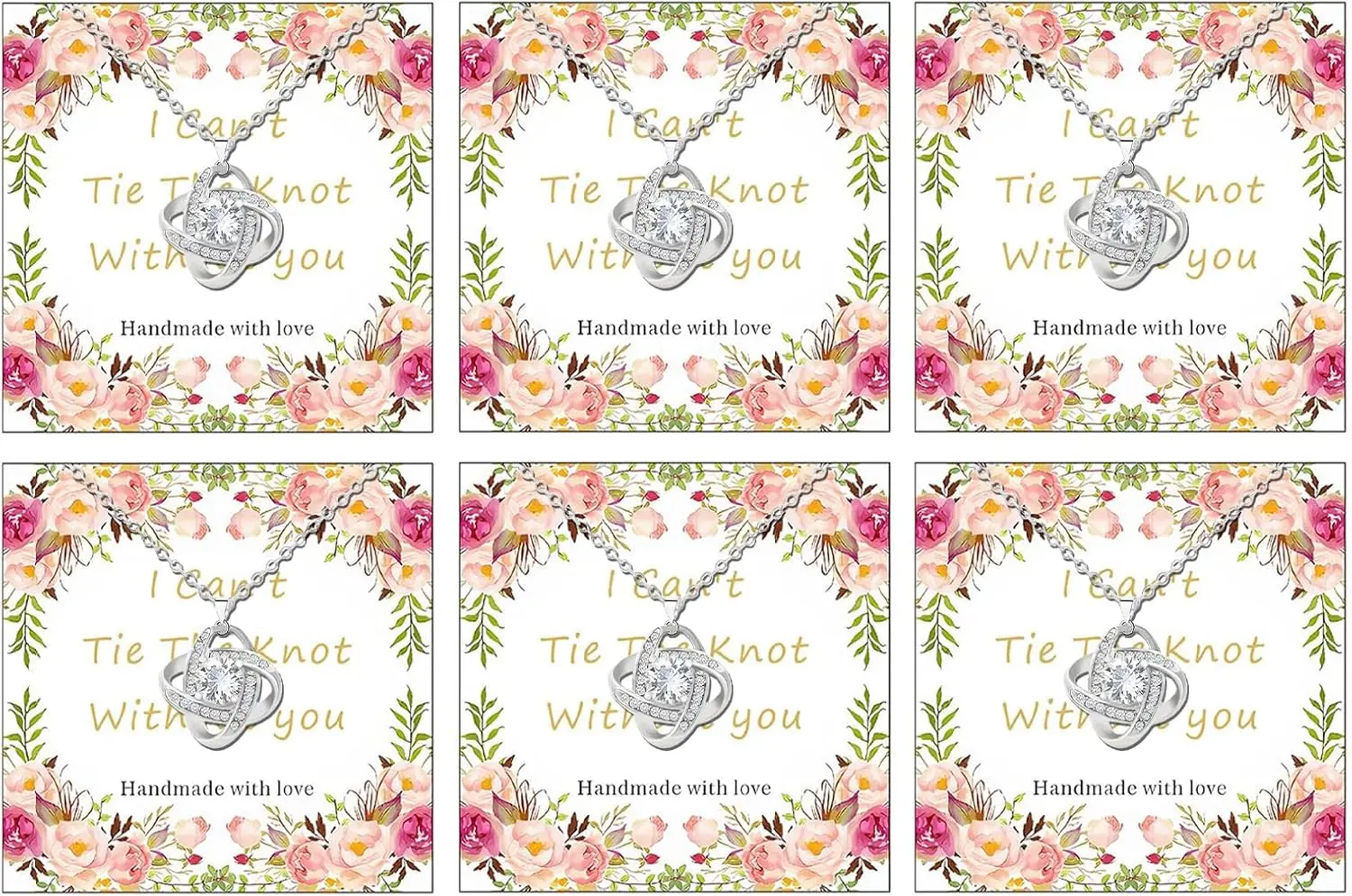 

Набор из 2/3/4/6/8 шт. подарков для подружек невесты: ожерелья для женщин, ожерелья «Завяжи узел», свадебные подарки, подарки для подружек невесты, для предложения руки и сердца