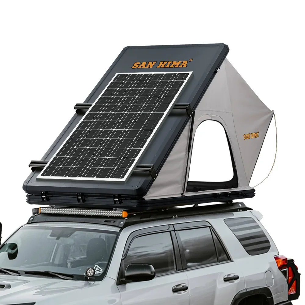 SAN HIMA Off Road 4x4 Suv Universal Carbide Camper Roof Tent for 1-3 People Carrying 180w Solar Panel