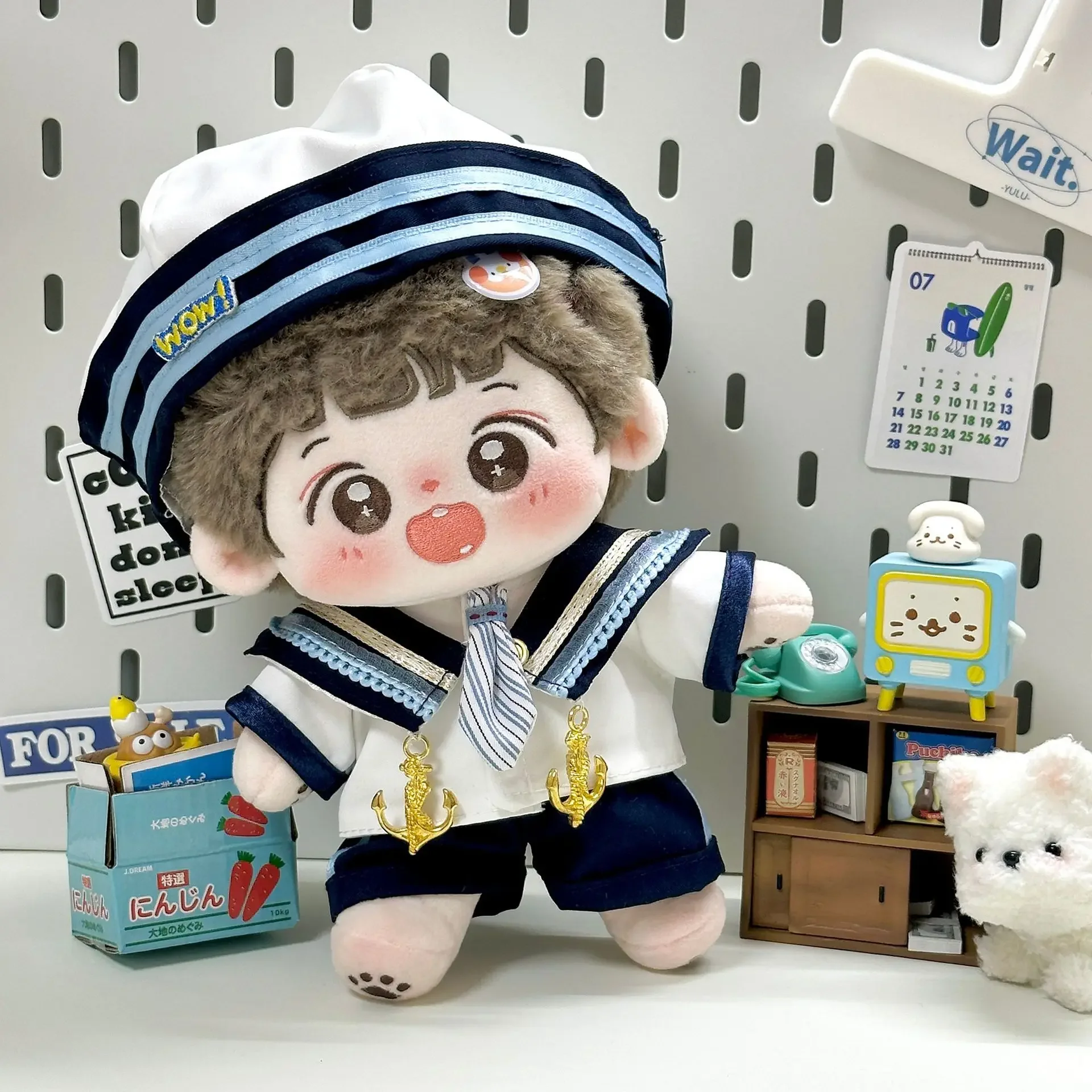 20cm Dolls Accessories Cotton Doll Clothes Navy Style 4-piece Set Beautiful Kawaii Exquisite Fashion Brithday Gift for Children