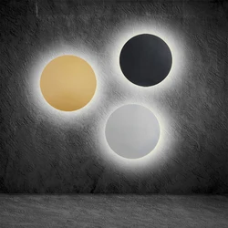 Round/Square 8W 12W Led Indoor Wall Lamps Bedroom Living Room Lighting White Black Wall Lamp Aluminum Wall Lights Fixtures