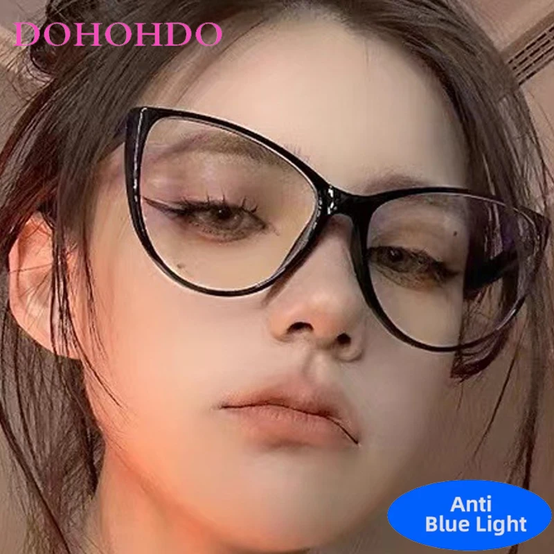 

Trendy Brand Designers Big Frame Cat Eye Blue Light Blocking Glasses Women Men Optical Spectacle Protection Eyeglasses Lentes