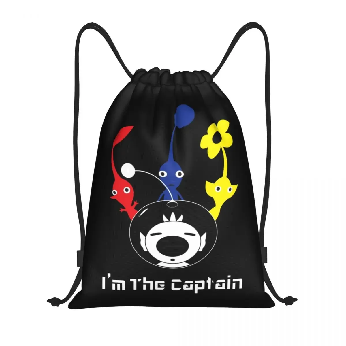 

Custom Pikmins Video Gaming Drawstring Bags Women Men Lightweight I'm The Captain Sports Gym Storage Backpack