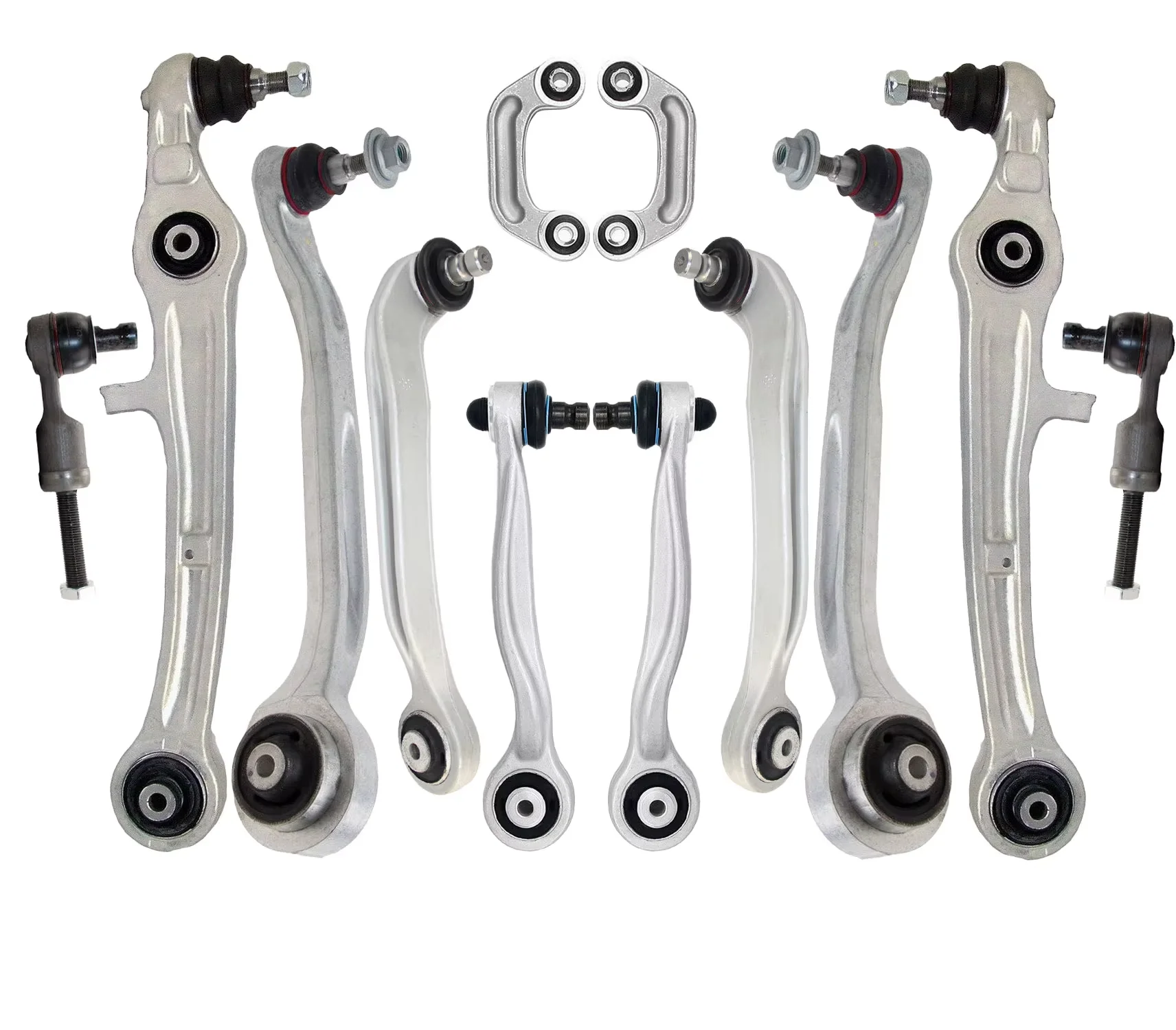 Svenubee 12pcs Front Upper Lower Control Arm Tie Rod End Link Kit for Audi A6 C6 2004 2005 2006 2007 2008 2009 2010 2011