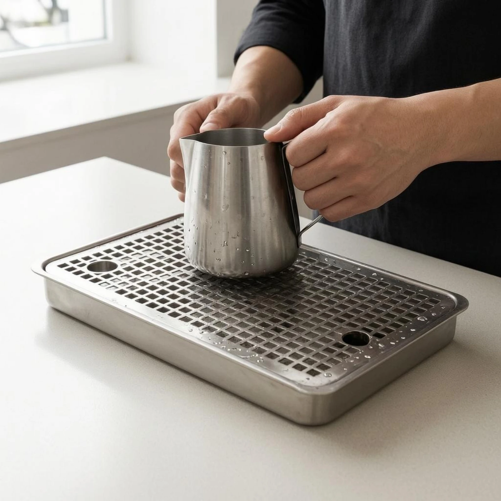 Bar Drainage Tray Shallow Stainless Steel Drainage Tray Spill Catcher Heavy-Duty Drinkware Accessory Hygienic