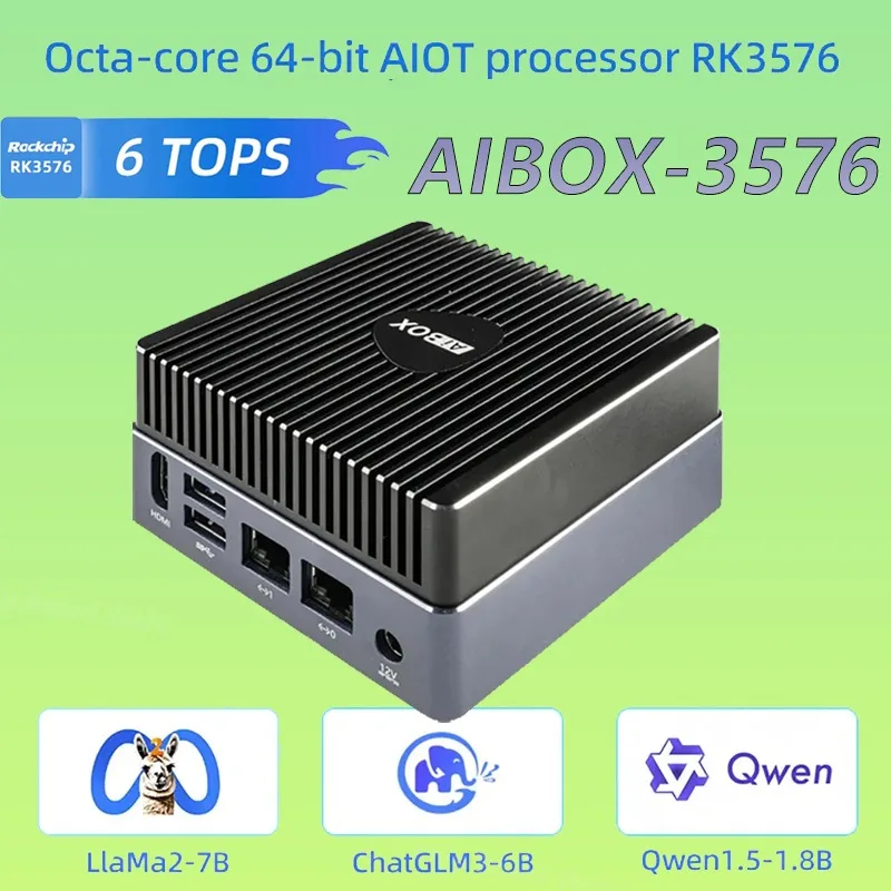 

AIBOX-3576 RK3576 6TOPS Вычислительная мощность безвентиляторный G52 MC3 GPU Linux Мини-ПК Большая модель AI-бокс Маломощная частная развертка