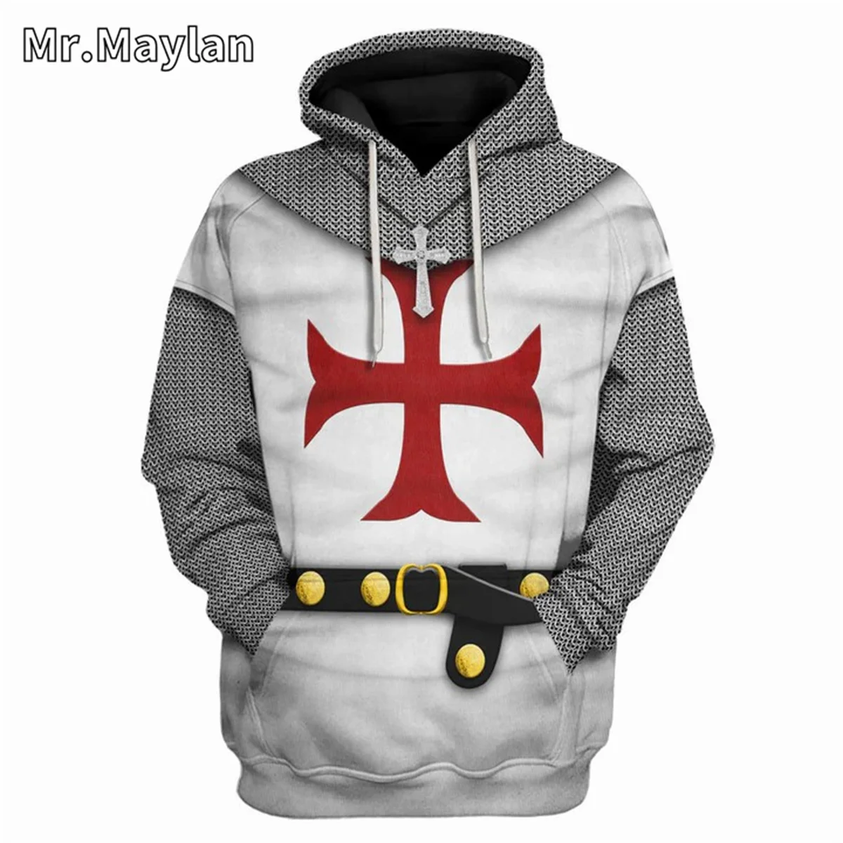 Medieval Knights Armor Cosplay Costume 3D Print Unisex Hoodie Men Sweatshirt Streetwear Zip Pullover Casual Jacket Tracksuits-12