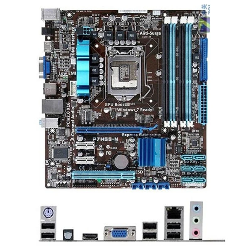 For Intel H55 P7H55-M motherboard Used original LGA1156 LGA 1156 DDR3 16GB USB2.0 SATA2 Desktop Mainboard