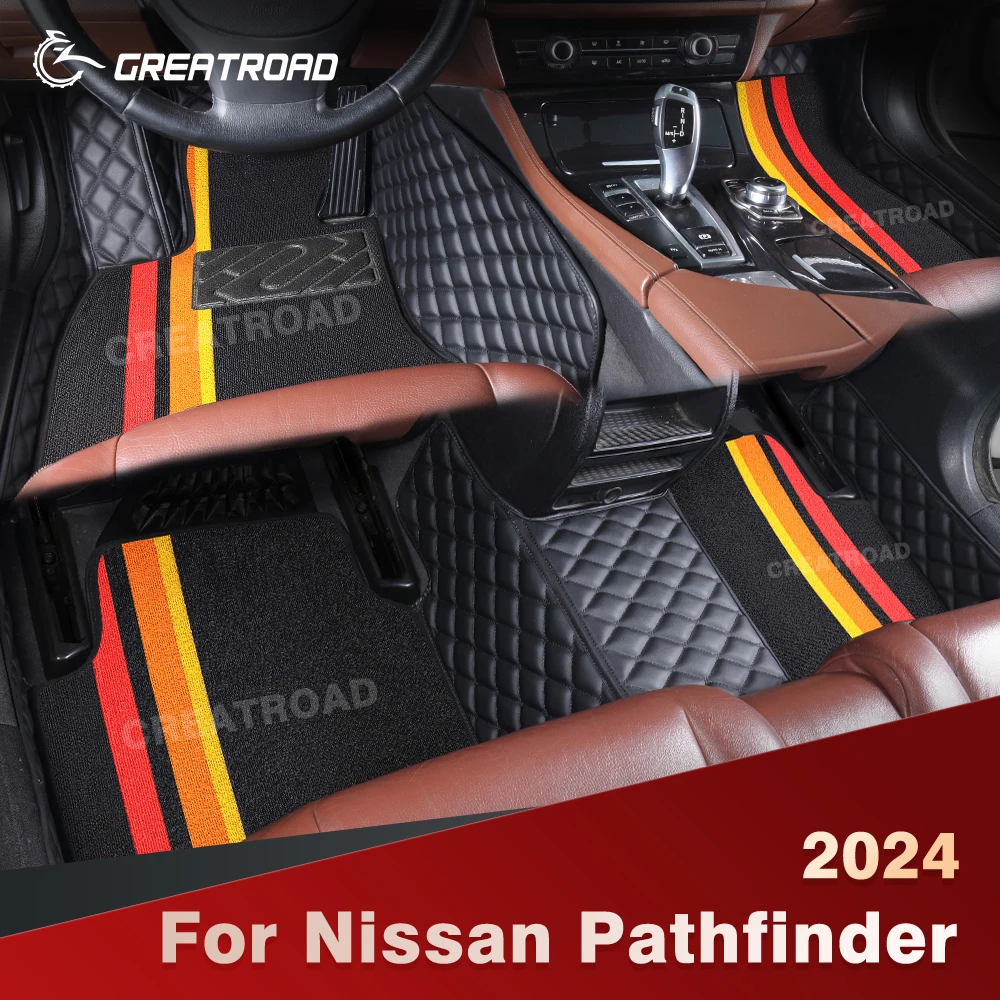 

Для Nissan Pathfinder 2024, двухслойные автомобильные коврики, индивидуальный автомобильный ковер, аксессуары для интерьера