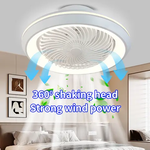 360도 밀폐형 원형 팬 조명(리모컨 포함), 3색 조명, 거실용 천장 조명, 침실, 식당