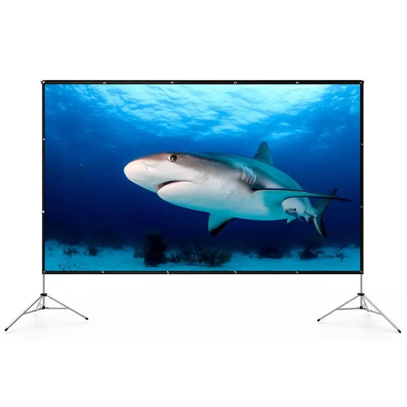 

Polyester 150 Inch 4:3 4K Ultra HD Portable Folding Movie Screen For Home Theatre Crease-resist Indoor Outdoor Projector Screen