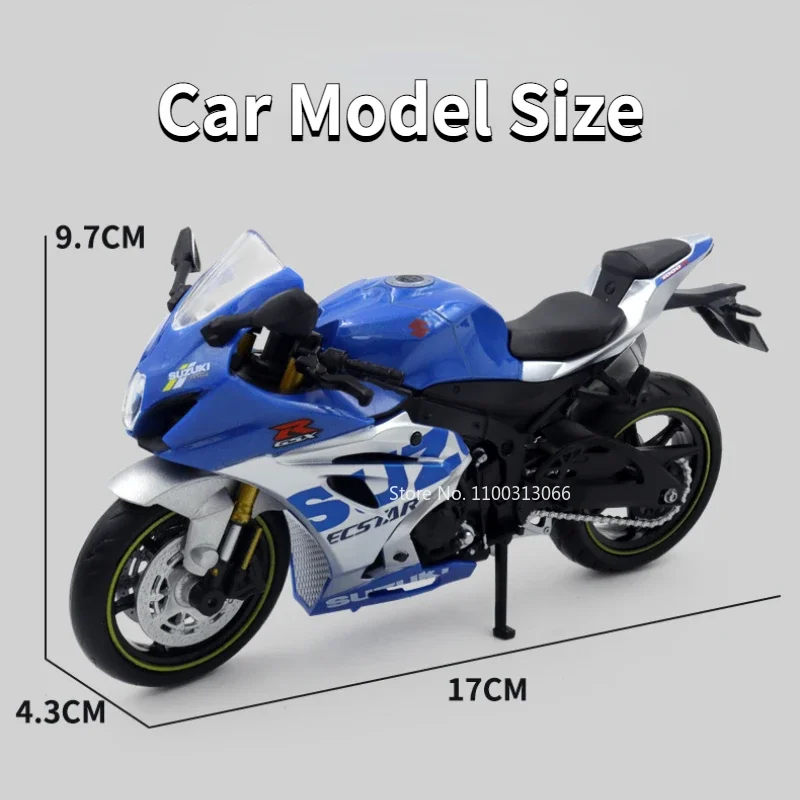 1/12 suzuki gsx r1000r ralloy Druckguss Automodell Motorrads pielzeug mit Stoß dämpfung Fahrzeug modell für Jungen Weihnachts geschenke