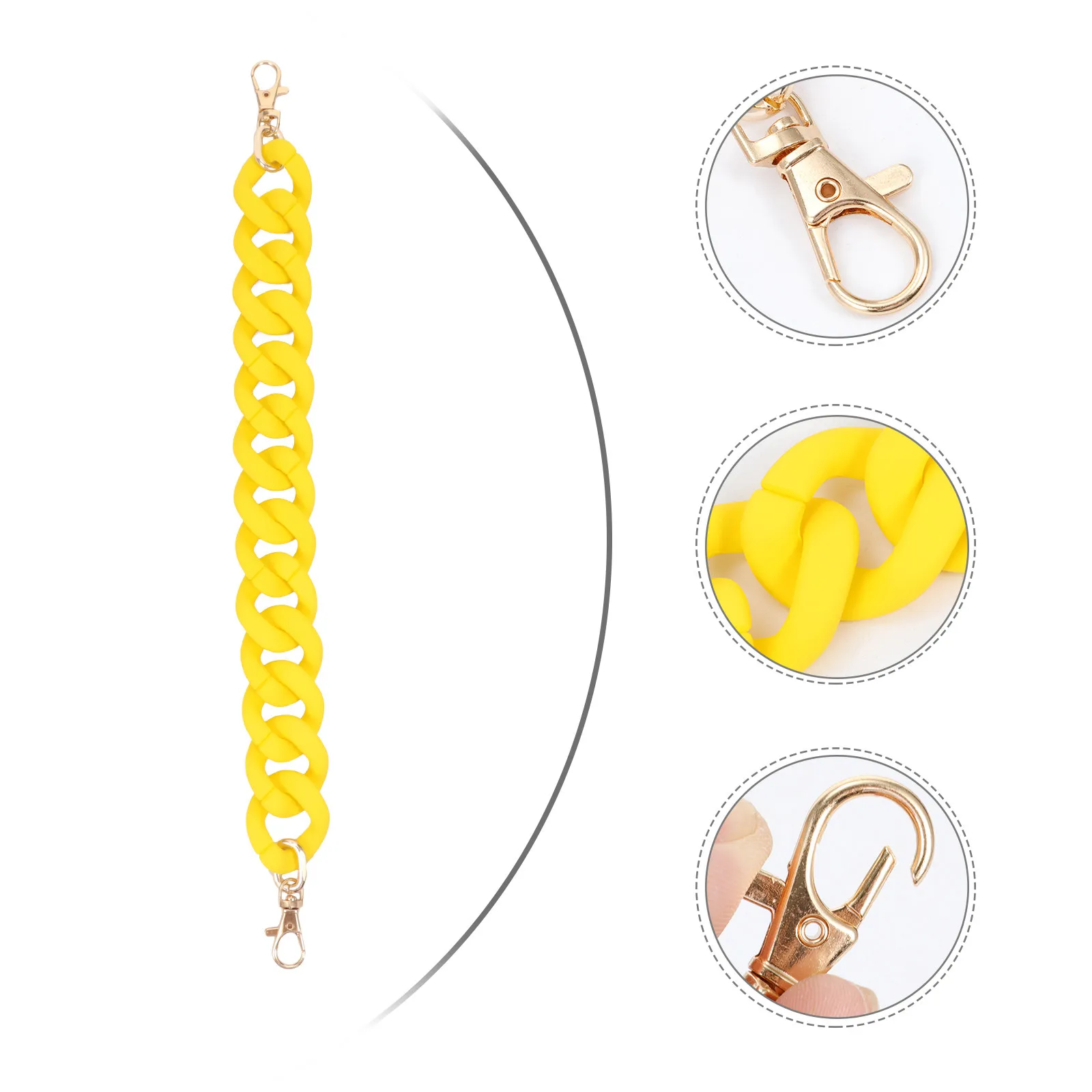 

Stylish Matte Rubber Bag Chain Strap Detachable Hanging Buckle for Clutches Mini Handbags Purse Decoration Bag Replacement Chain