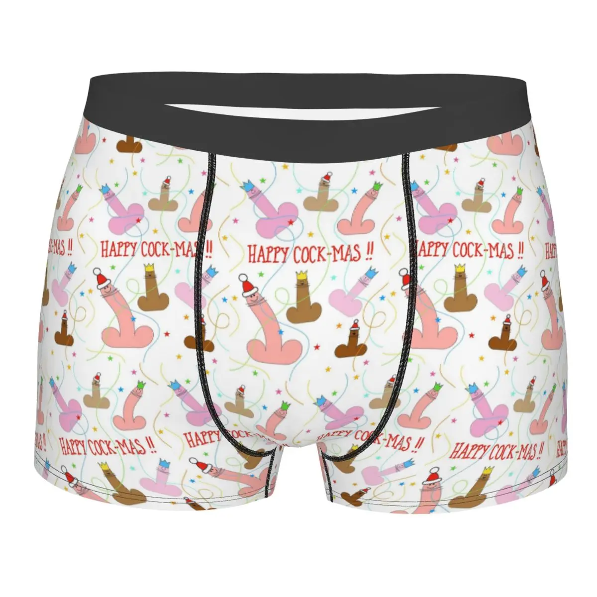 Boxer Underpants Shorts Happy Cock Mas PENIS Dick Panties Male Soft Underwear for Homme Man Boyfriend Gifts