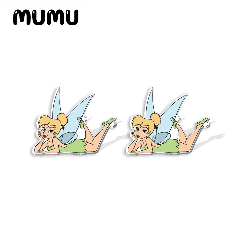 2024 New Tinkerbell Stud Earring Little Fairy Epoxy Jewelry Resin Acrylic Earrings Handmade Gifts Fan