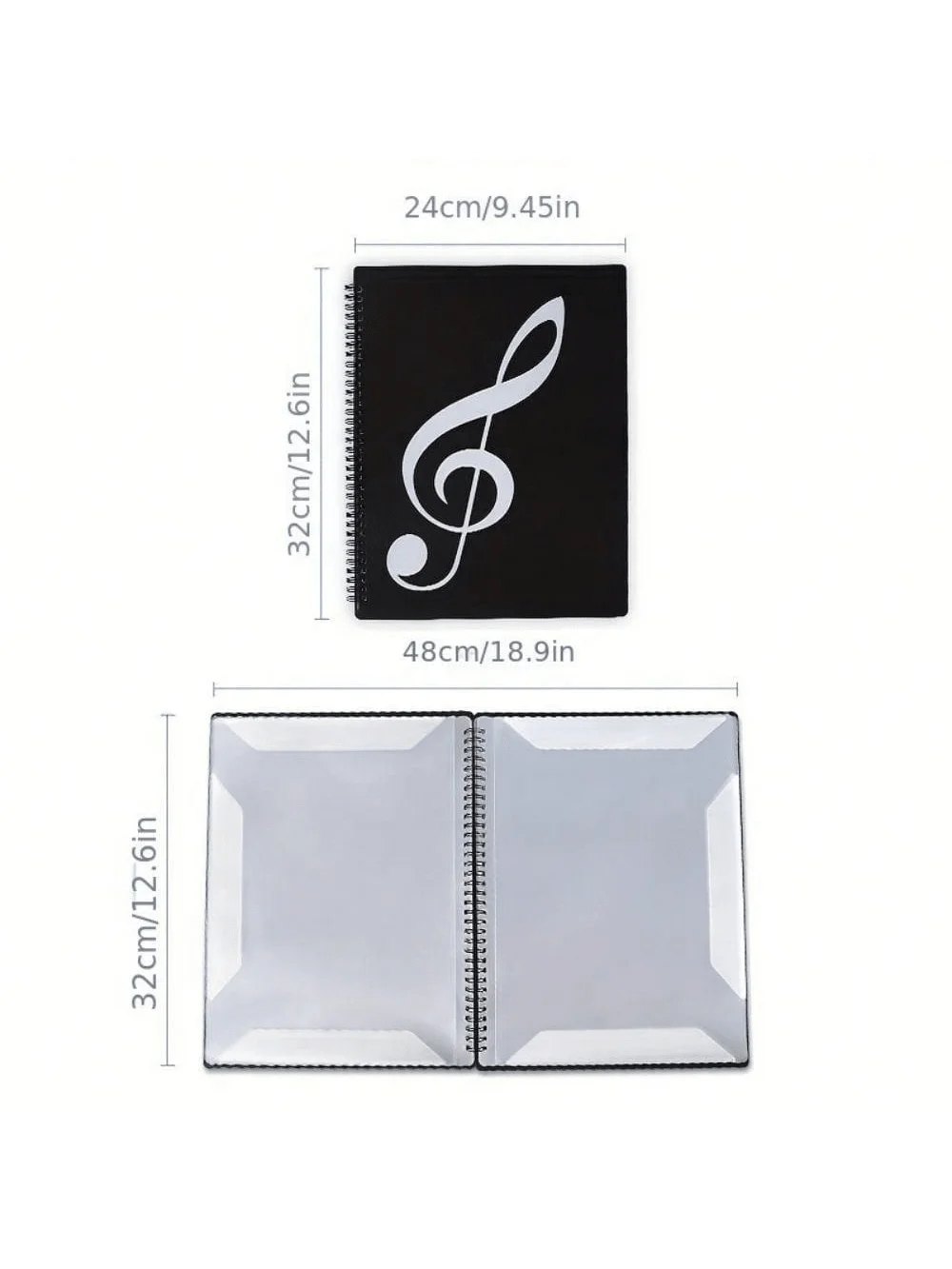 Sheet Music Folder, Folder For Musicians, Band Folder, A4 Letter Size, 30/60 Sleeves, Double Side Or Write On Exposed Pages Outs
