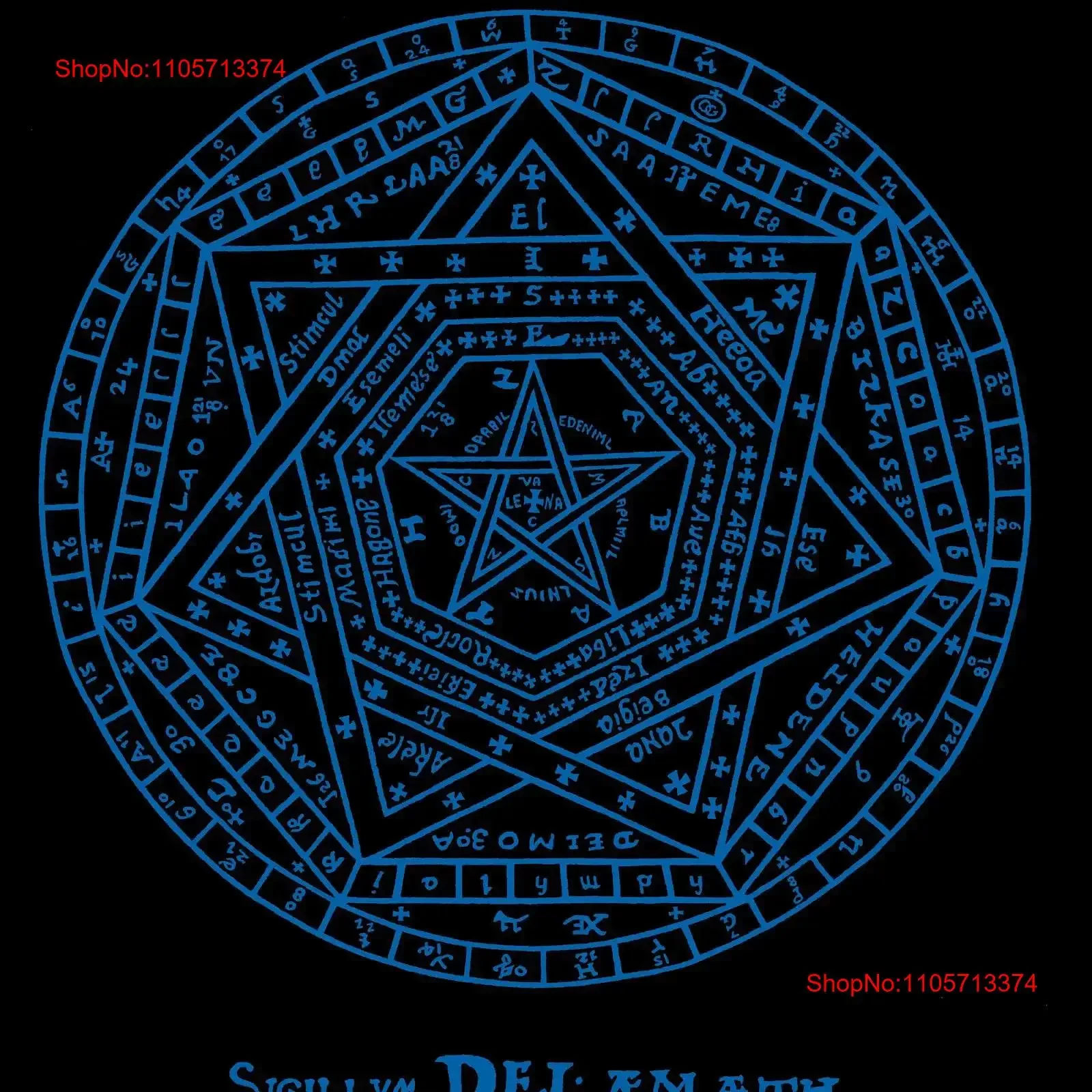 John Dee Sigillum Dei Aemeth T Shirt black vintage Washed homme designer clothes streetwear Casual Soft graphic Comfortable