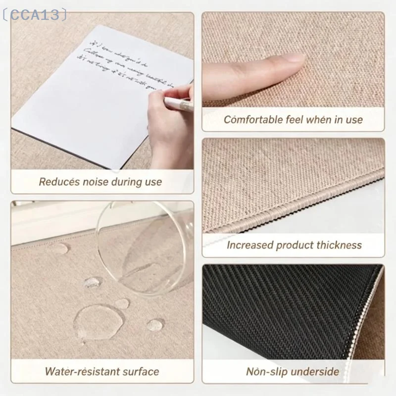 〔CCA13〕Large Waterproof Desk Mouse Pad 3.5mm Thick Stitched Edges Rubber Base for Gaming Office Study Use