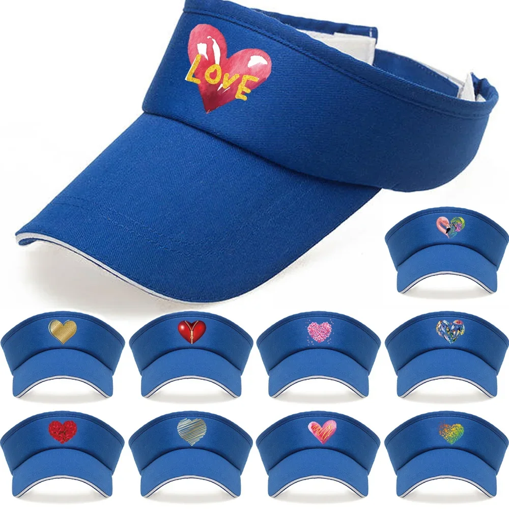 

Golf Cap Empty Top Hat for Unisex Visor Summer Sun Hat Running Baseball Caps Printing Love Series Sports Hats Adjustable Anti-UV