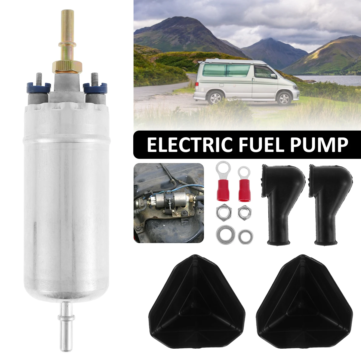 12V Electric Fuel Pump High Flow Metal Fuel Transfer Pump Kit Compatible with Daily Electric Diesel Pump Fuel Transfer Auto Part